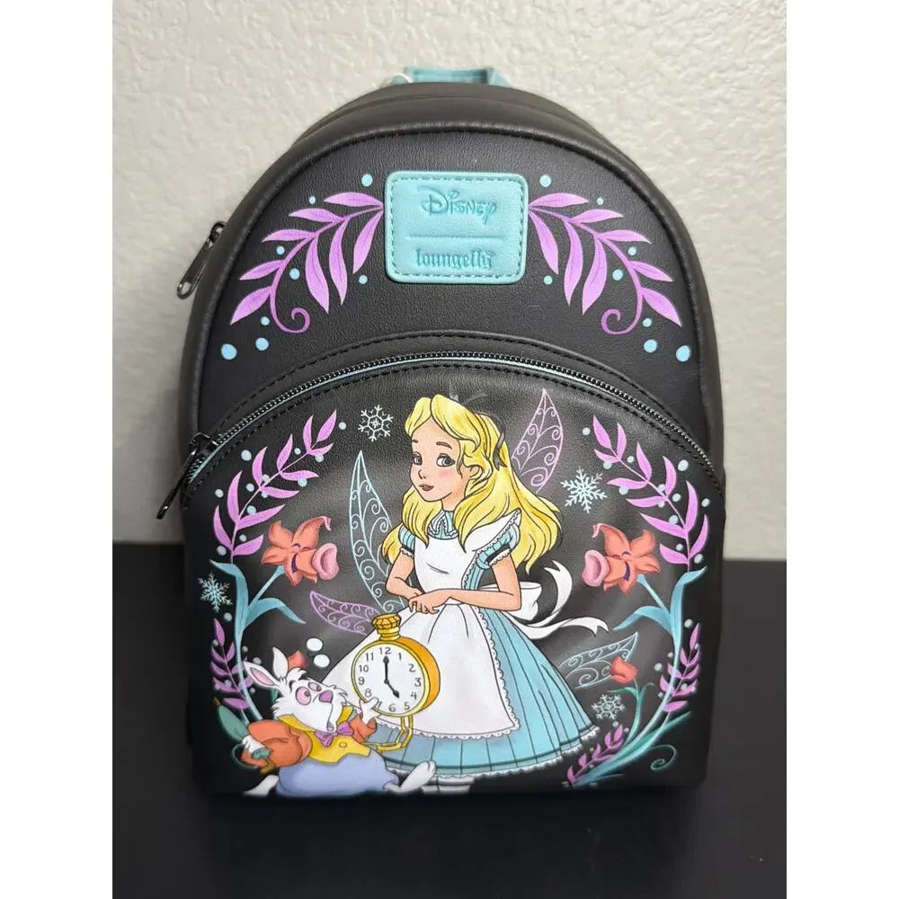 Loungefly Disney Alice In Wonderland Winter Drawing Mini Backpack - Picture 2 of 6